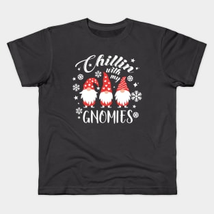 Funny Christmas shirt, Chillin with my gnomies, gnomes Kids T-Shirt